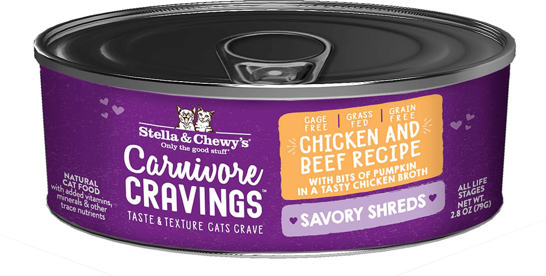 Stella & Chewys Carnivore Cravings Savory Shreds Chicken & Beef Recipe